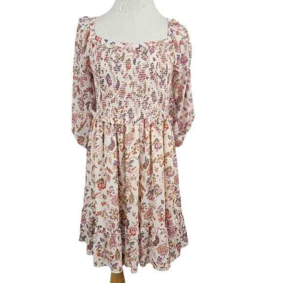 Super Natural By Secret Mission Dress Women's XL Georgette Greenport Boho Floral - Picture 1 of 12